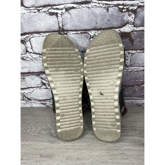 Flexus Spring Step Anatomic Black Leather Rhinestone Strap Sandals Women Sz 10M - Picture 9 of 16